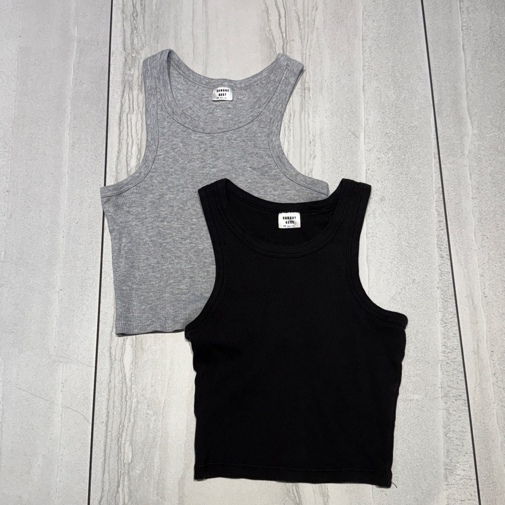 Sunday Best Aritzia Bundle of 2 Cropped Tank Tops - Picture 1 of 8